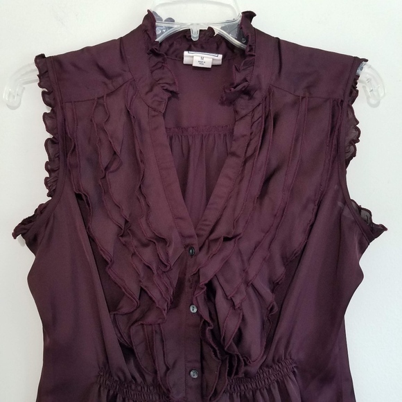 Converse Purple Ruffle Front Sleeveless Blouse - Picture 2 of 6